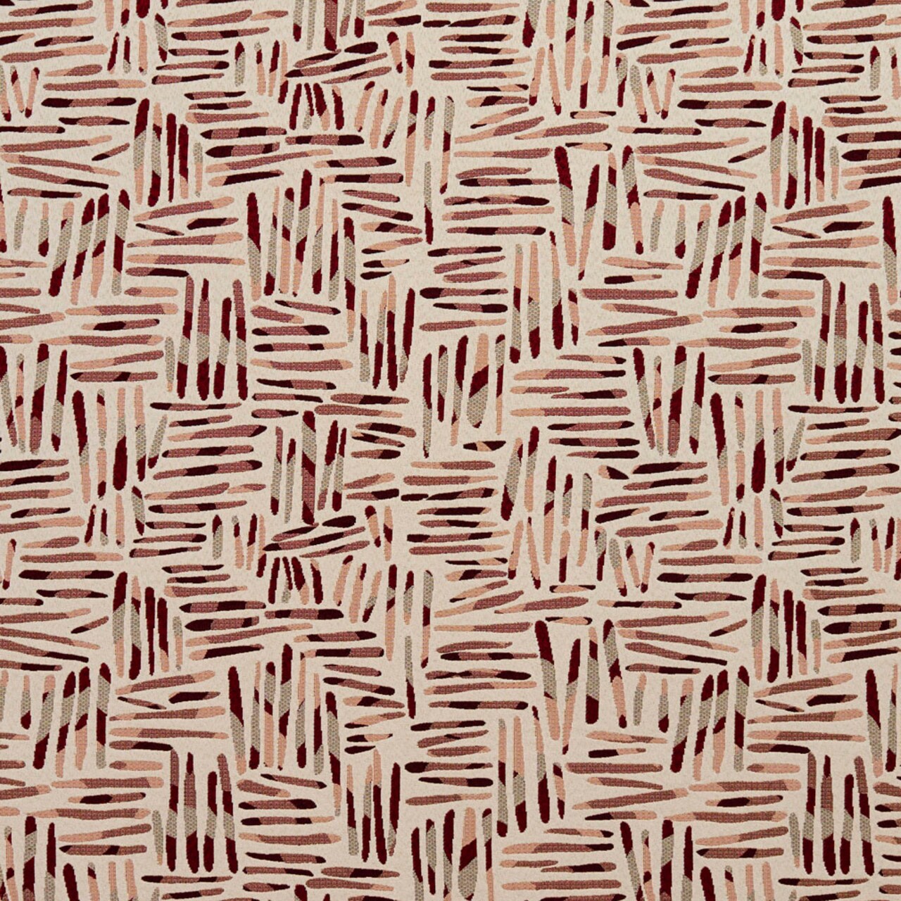 Wine/Tally - Red & Burgundy Abstract & Geometric Upholstery Fabric 54 Inches"